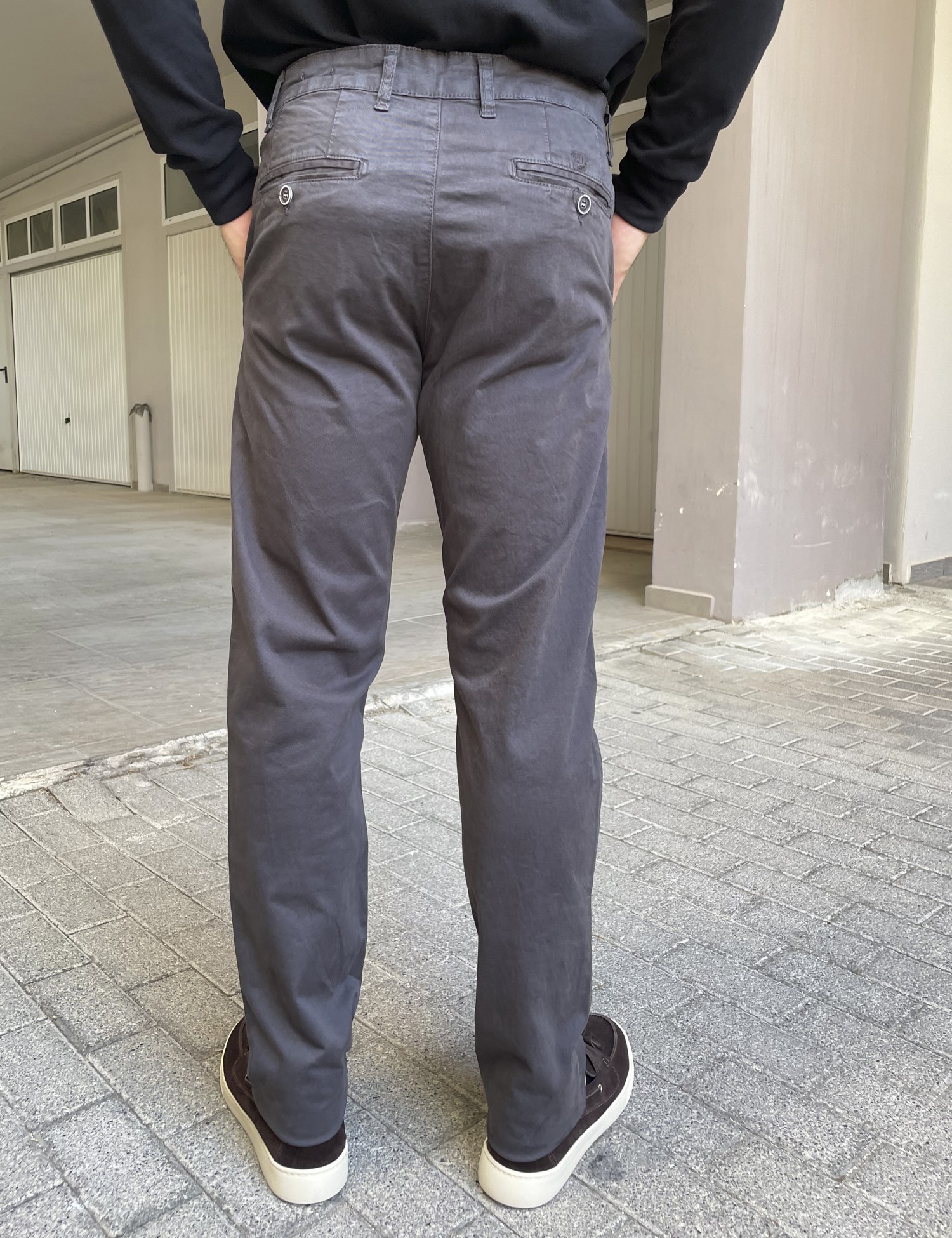 Ανδρικό ανθρακί παντελόνι καπαρντίνα Chinos BO1909A φωτογραφία